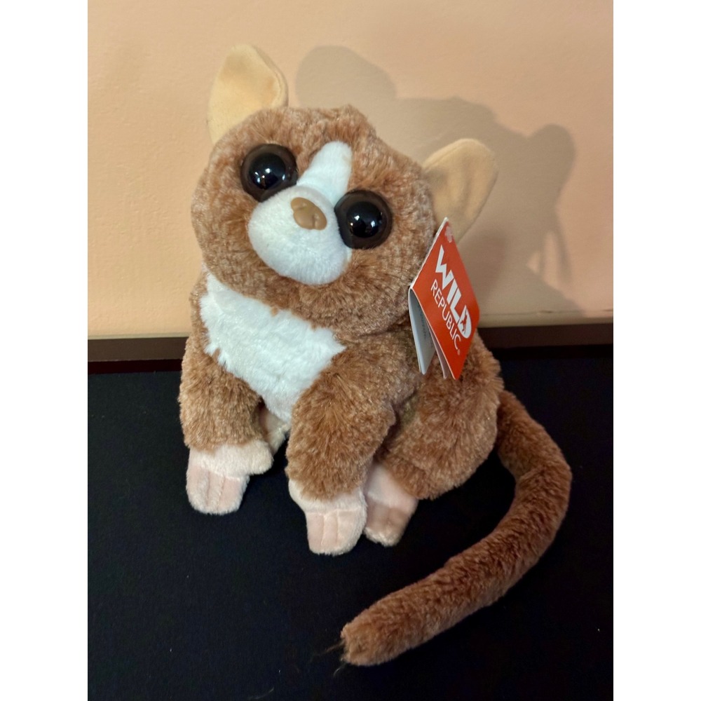 NWT Wild Republic Mini Cuddlekins Mouse Lemur Plush Stuffed Animal Brown White